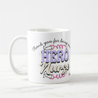  'THANK YOU' Nurse Violet Typography PERSONALIZE Coffee Mug