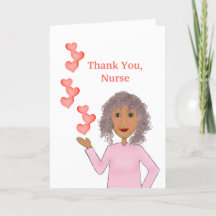 "Thank You, Nurse" with Nurse and Hearts