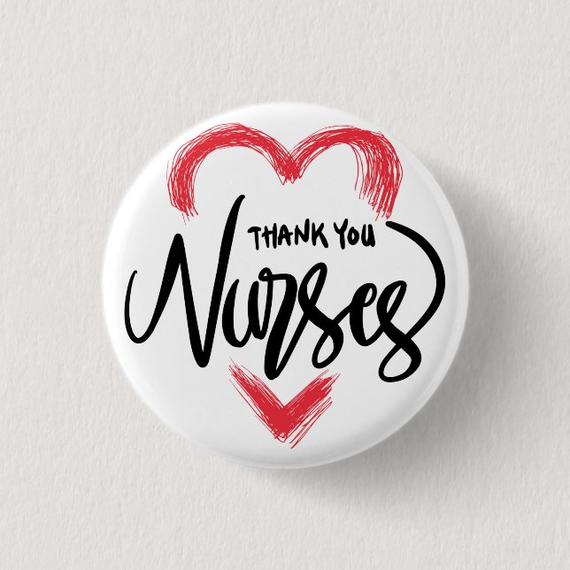 Thank You Nurses Appreciation Keychain 3 Cm Round Badge (Front)