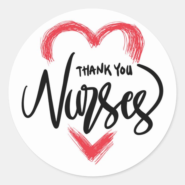 Thank You Nurses Appreciation Magnet Classic Round Sticker (Front)