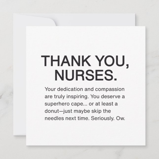 Thank You Nurses  Card (Front)