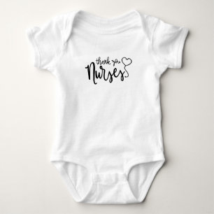 Thank You Nurses Fancy Script Baby Bodysuit