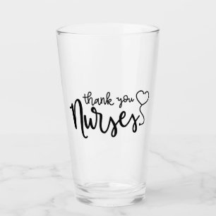 Thank You Nurses Fancy Script Glass