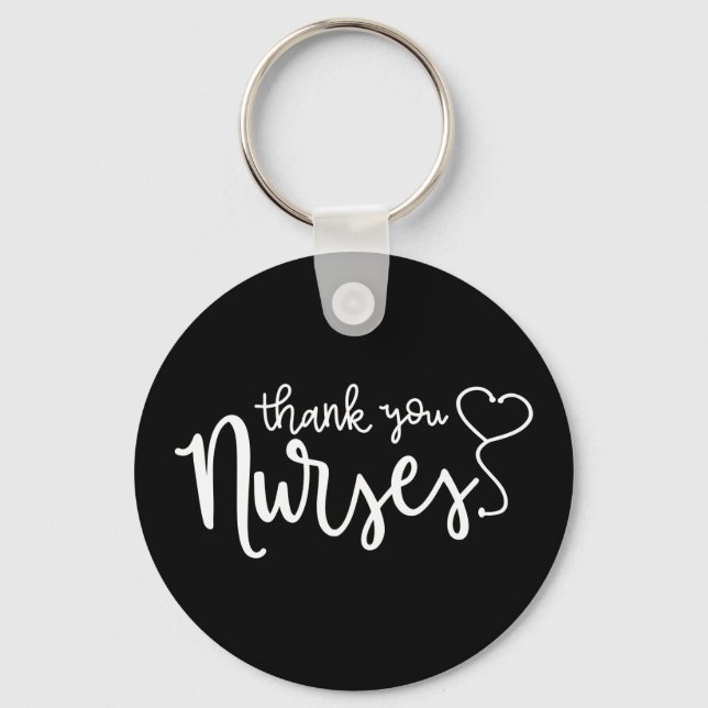 Thank You Nurses | Fancy Script Key Ring (Front)