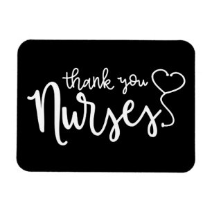 Thank You Nurses Fancy Script Magnet
