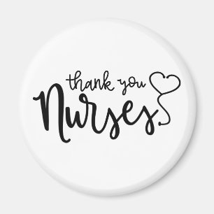 Thank You Nurses Fancy Script Magnet