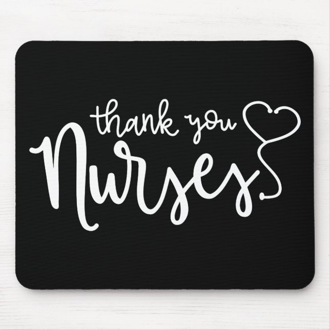 Thank You Nurses | Fancy Script Mouse Pad (Front)