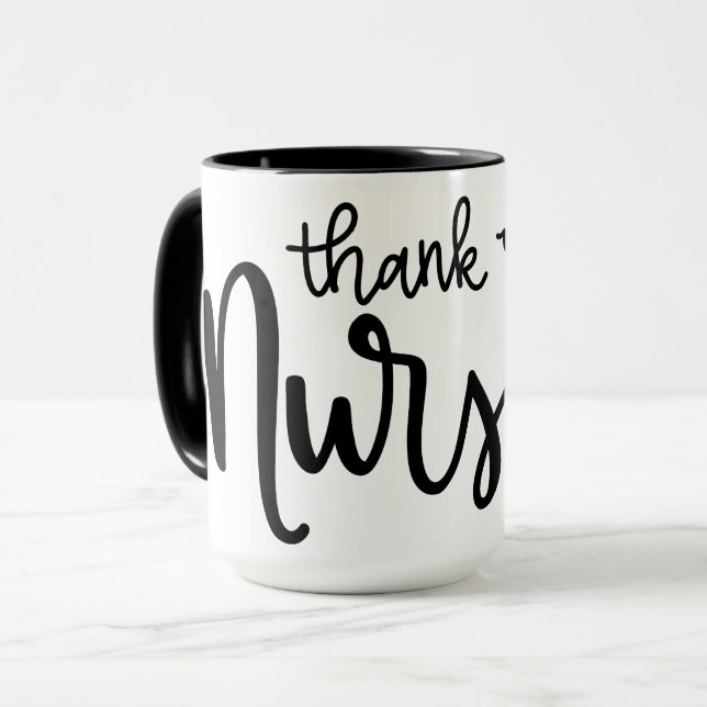 Thank You Nurses | Fancy Script Mug (Front Left)