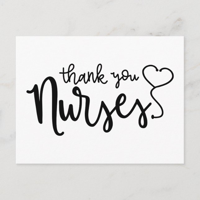 Thank You Nurses | Fancy Script Postcard (Front)