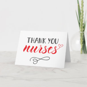 Thank You Nurses Fun Font Card