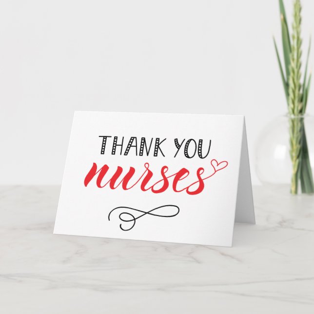 Thank You Nurses | Fun Font Card (Front)