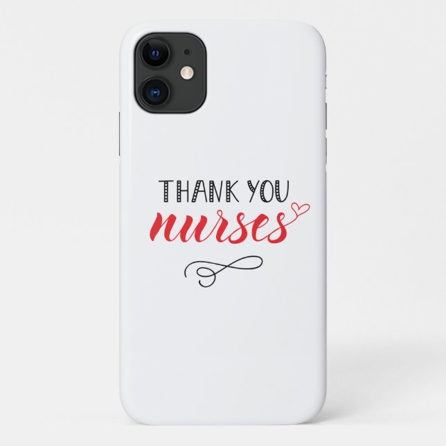 Thank You Nurses | Fun Font Case-Mate iPhone Case (Back)