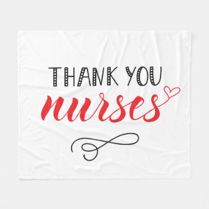 Thank You Nurses   Fun Font Fleece Blanket