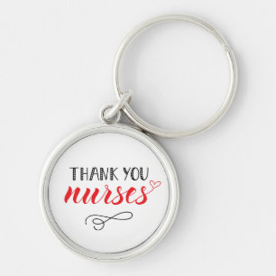 Thank You Nurses   Fun Font Key Ring