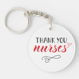 Thank You Nurses   Fun Font Key Ring