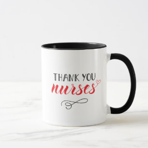 Thank You Nurses   Fun Font Mug