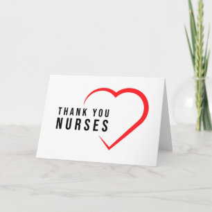 Thank You Nurses Heart Red Card