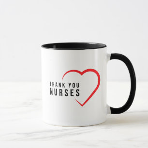 Thank You Nurses   Heart Red Mug