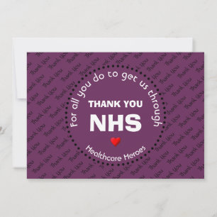 Thank You Nurses NHS Healthcare Heroes GRAPE Card
