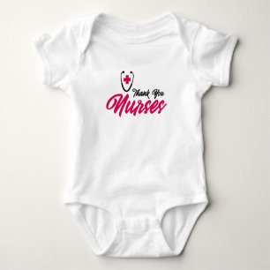 Thank You Nurses Pink Baby Bodysuit