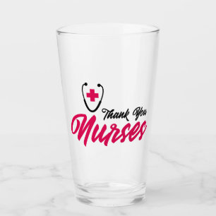 Thank You Nurses Pink Glass
