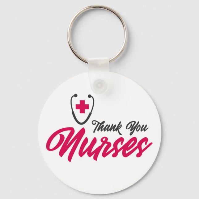 Thank You Nurses | Pink Key Ring (Front)