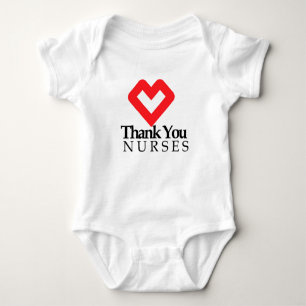 Thank You Nurses Red Heart Baby Bodysuit