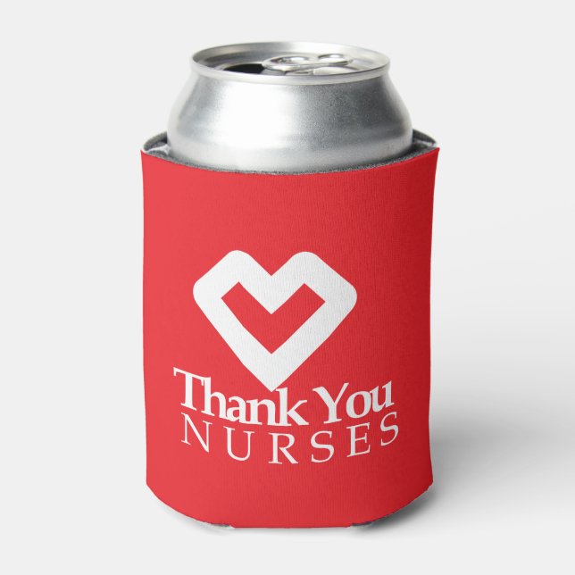 Thank You Nurses | Red Heart Can Cooler (Can Front)