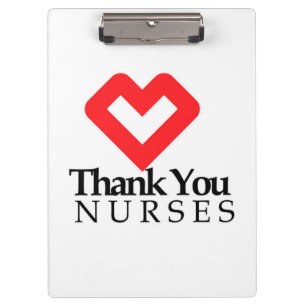 Thank You Nurses   Red Heart Clipboard