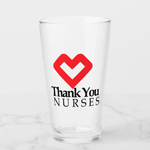 Thank You Nurses Red Heart Glass
