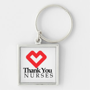 Thank You Nurses   Red Heart Key Ring