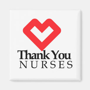 Thank You Nurses Red Heart Magnet