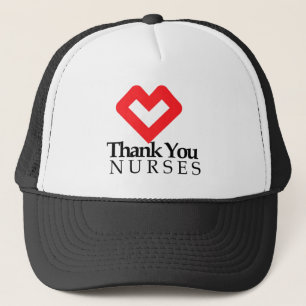 Thank You Nurses   Red Heart Trucker Hat