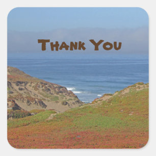 Thank You Ocean Landscape Photo Beach Appreciation Square Sticker