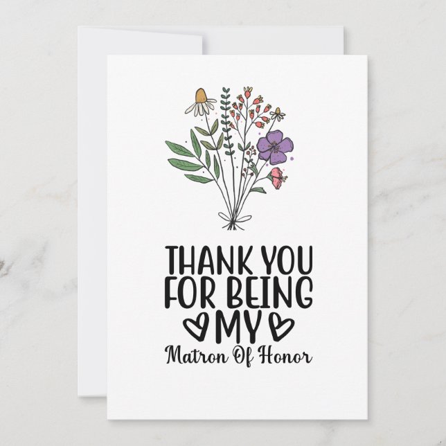 Thank you of being my matron of honour card (Front)