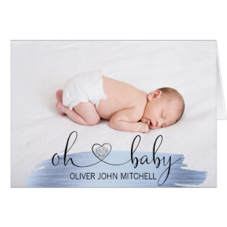 Thank You OH BABY Shower Blue Gold | PHOTO + TEXT