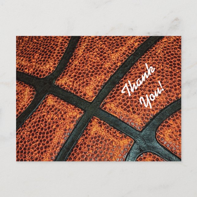 Thank You Old Retro Basketball Pattern Postcard (Front)