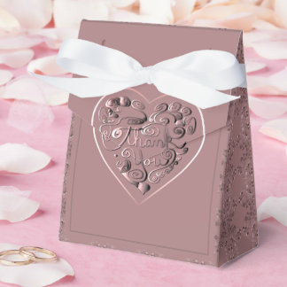 "Thank you" on dusty rose Favour Box
