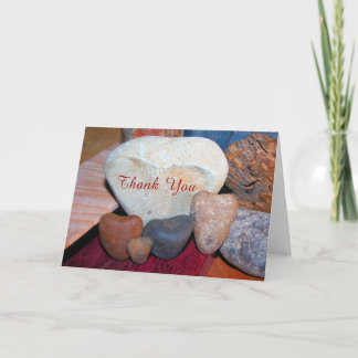 Thank You on Heart Shaped Rocks Card