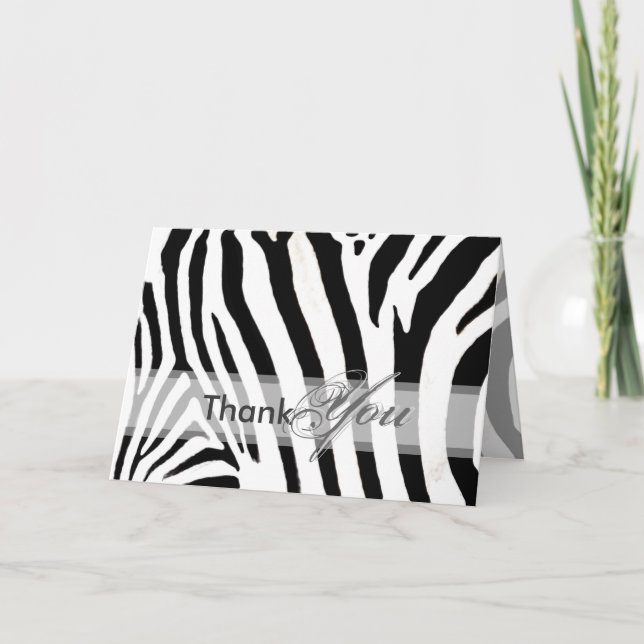 Thank You on the wild side, zebra - Customisable (Front)