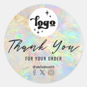 thank you opal classic round sticker