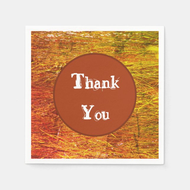 Thank You Orange Autumn Colours Appreciation Napkin (Front)