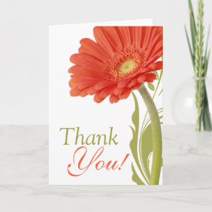 Thank You   Orange Gerbera Daisy Card