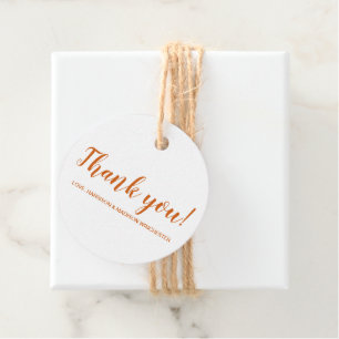 Thank you orange spice custom script thanksgiving favour tags