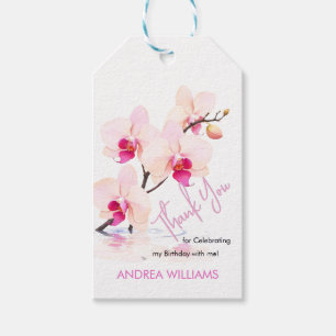 Thank You, Orchid Flower Blossoms 60th Birthday Gift Tags