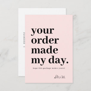 Thank You Order Business Card