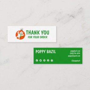 Thank You Order Social Media Icons XMAS Holiday Mini Business Card