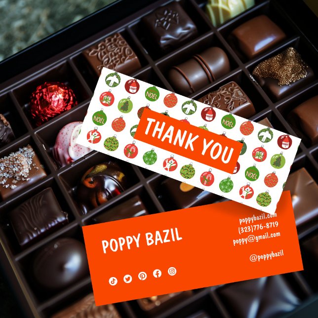 Thank You Order Social Media Icons XMAS Holiday Mini Business Card (Thank You Order Social Media Icons XMAS Holiday Mini Business Card
)