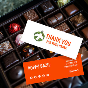 Thank You Order Social Media Icons XMAS Holiday Mini Business Card