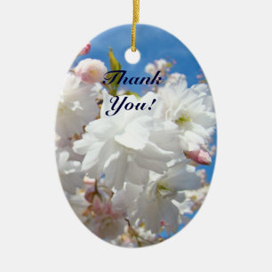 Thank You! ornaments White Pink Ornaments Floral